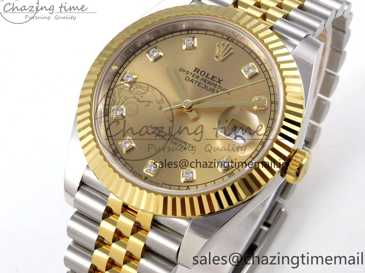 904L Edition SS on SH3235 (Gain Best Dial ARF YG 1:1 Diamonds Bracelet Weight) YG Steel DateJust 41 Jubilee 0516